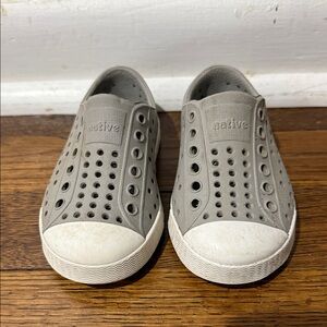 Native Gray and White Slip-On Sneakers